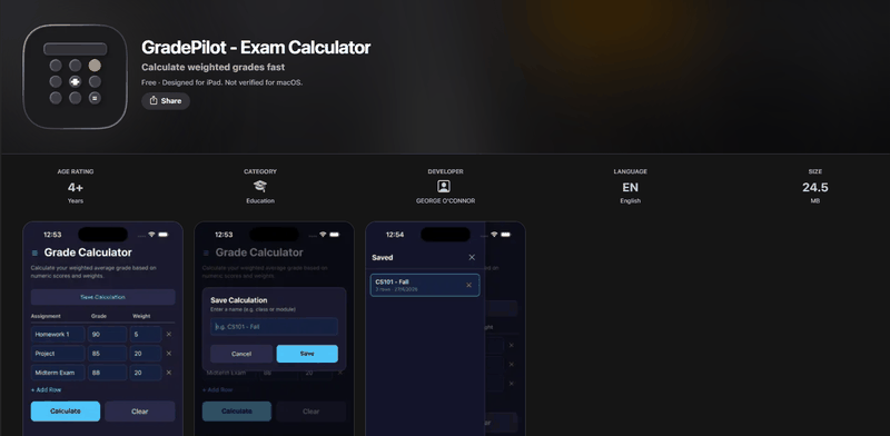GradePilot - Grade Calculator